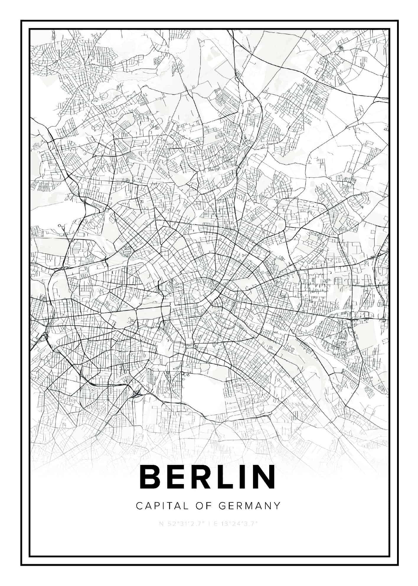 Berlin karta poster | Print by Artsy Bucket