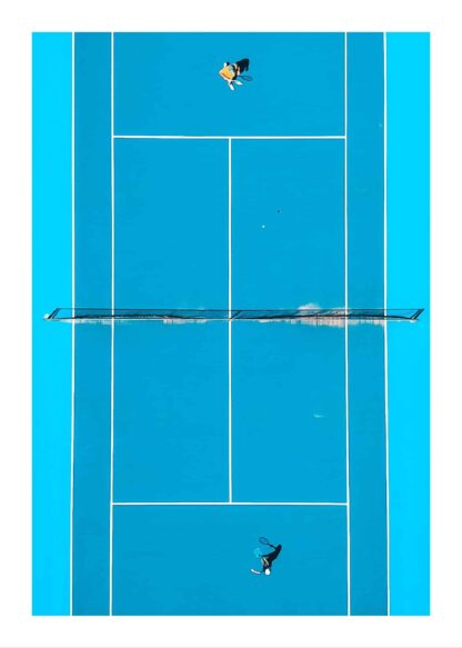 Blå tennisbana poster