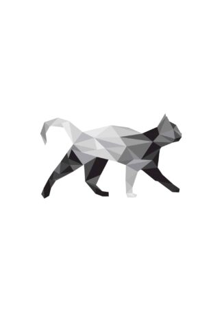 Polygonal katt i 3D poster