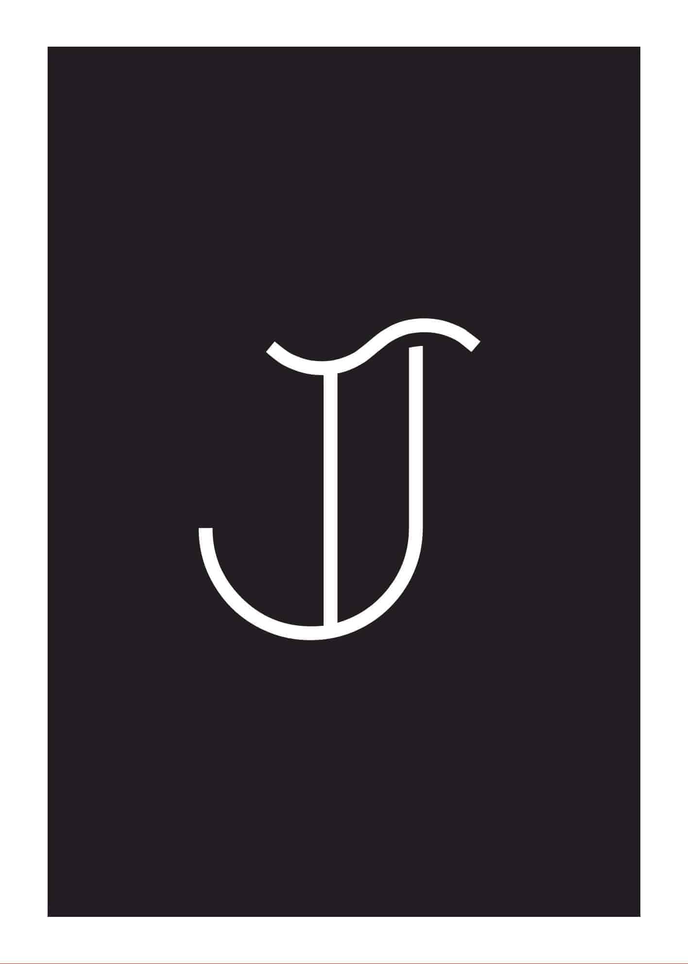 Bokstaven J svart poster