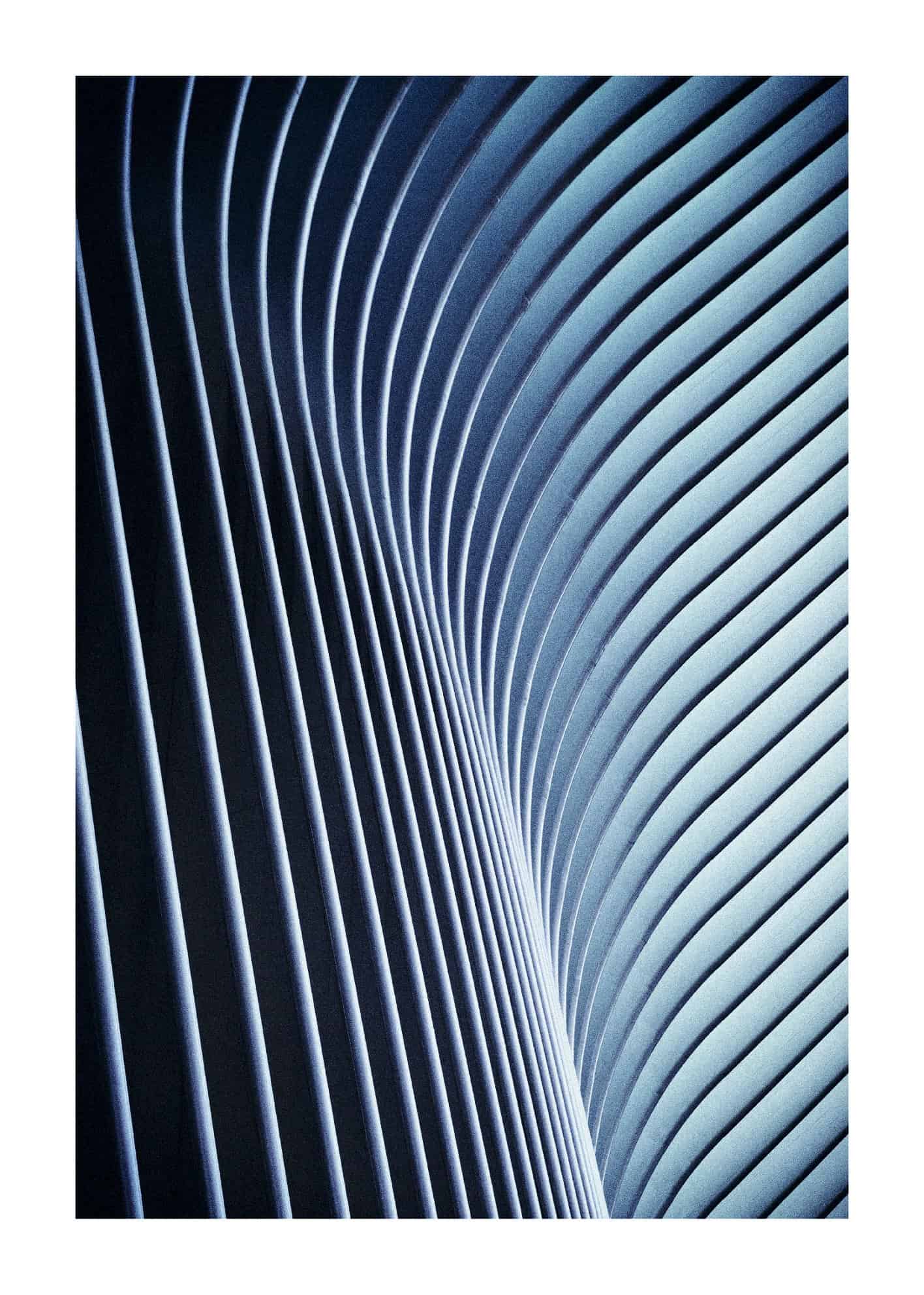 Abstrakt skulptur blå poster