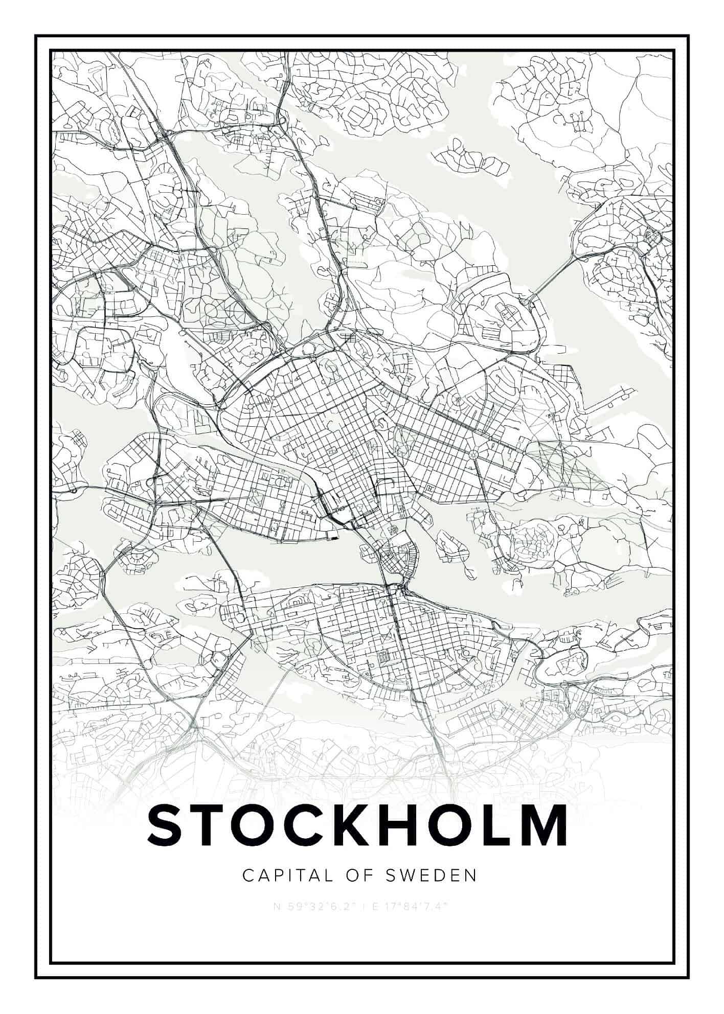 Stockholm karta poster