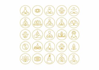 Yoga och meditationssymboler poster