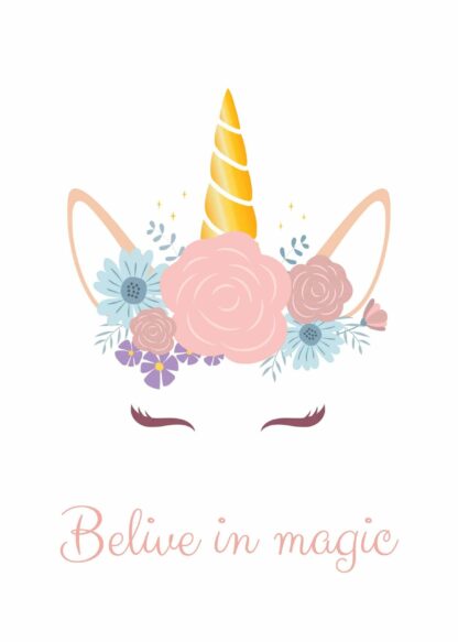 Enhörning Believe in Magic poster