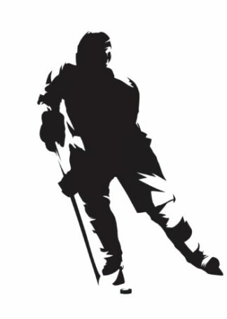 Hockeyspelare siluett poster