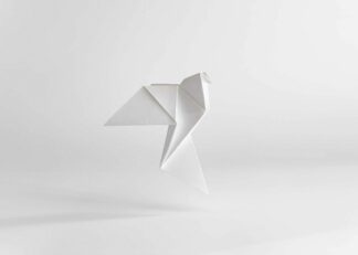 Vit origami duva poster