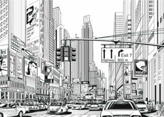 Trafik i New York City poster
