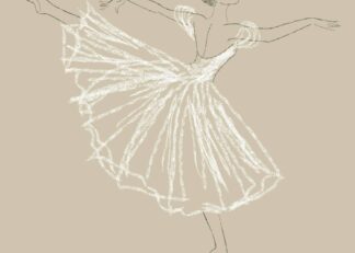 Ballerina kritmålning beige poster