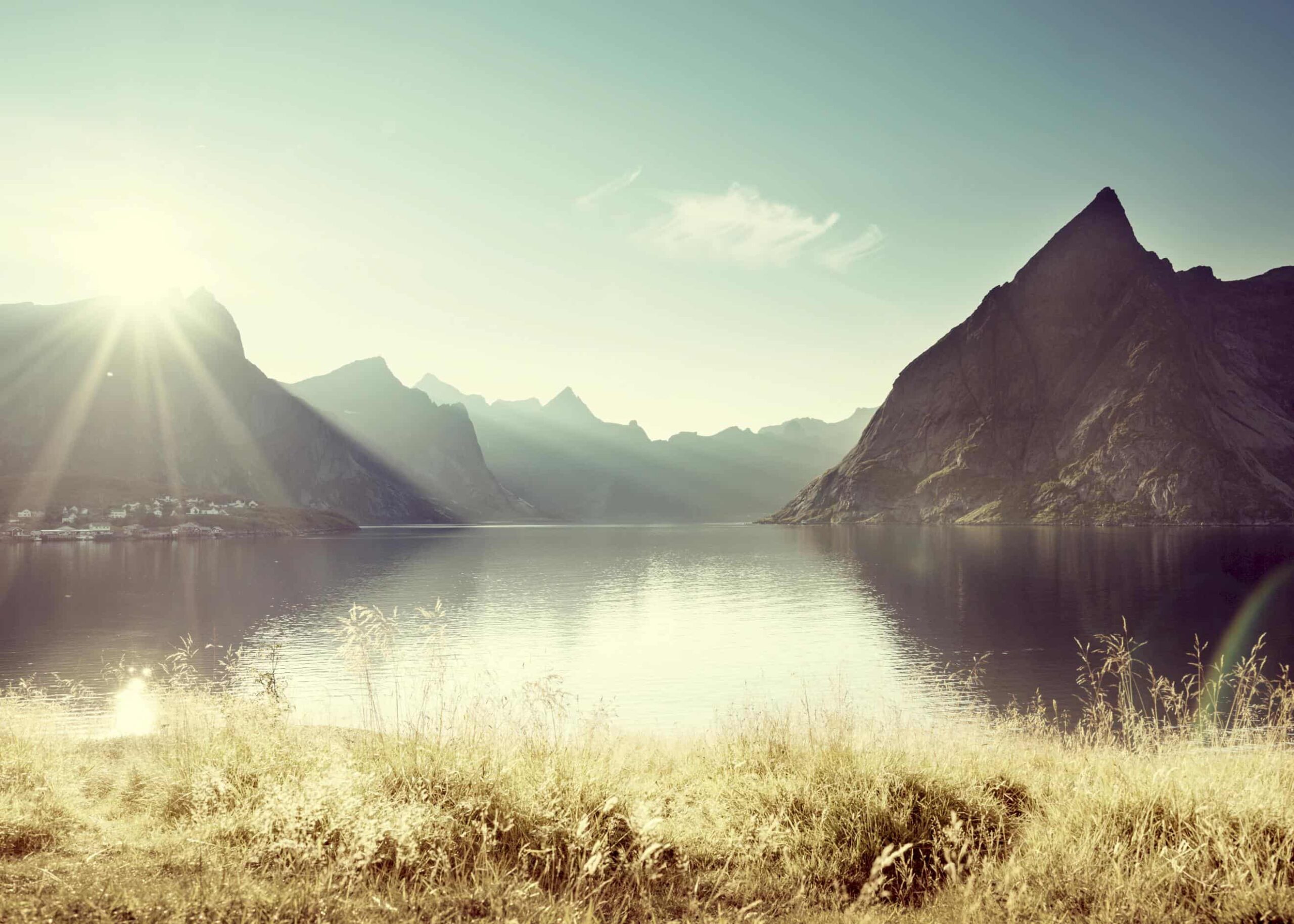 Soluppgång vid Lofoten poster