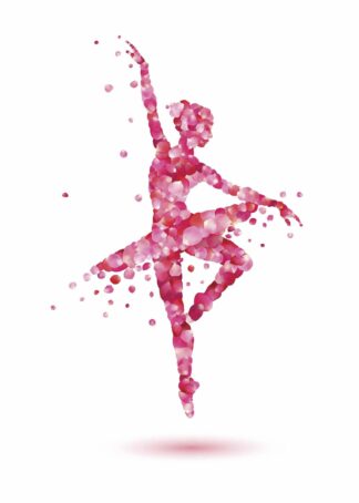 Ballerina siluett i rosa poster