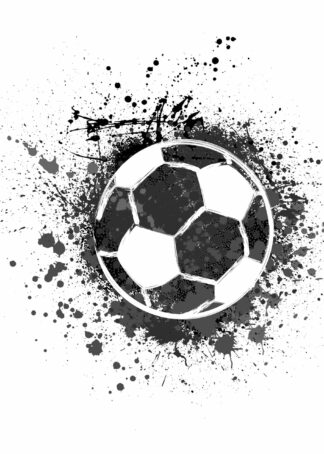Fotboll i svart bläck poster