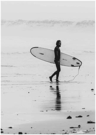 Surfare på strand poster