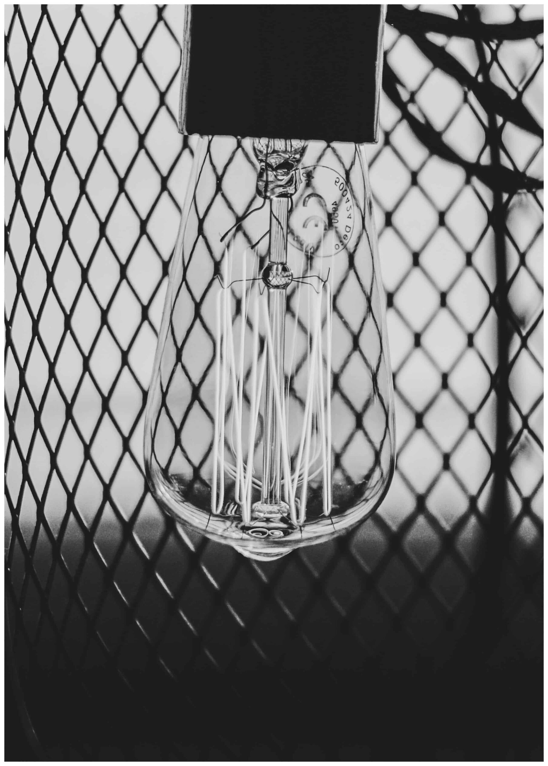 Glödlampa svartvit poster