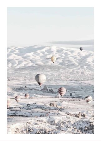 Luftballonger i vinterlanskap poster