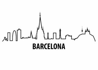 Barcelona skyline poster