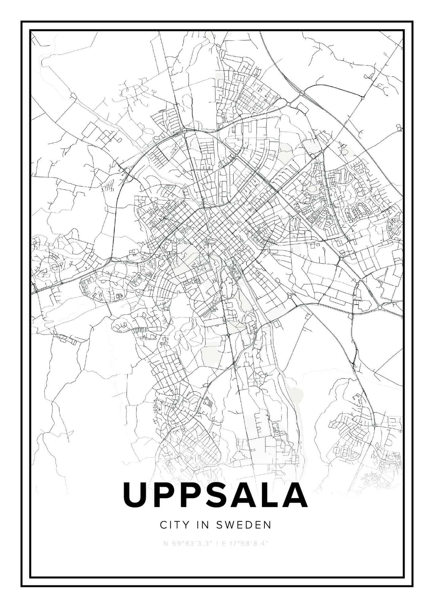 Uppsala karta poster