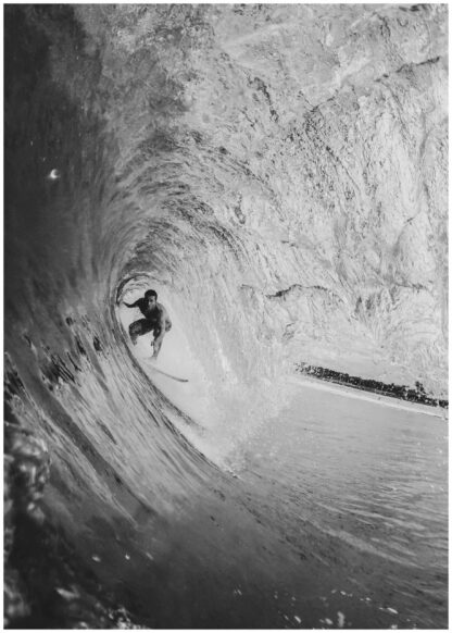 Surfare i stor våg svartvit poster