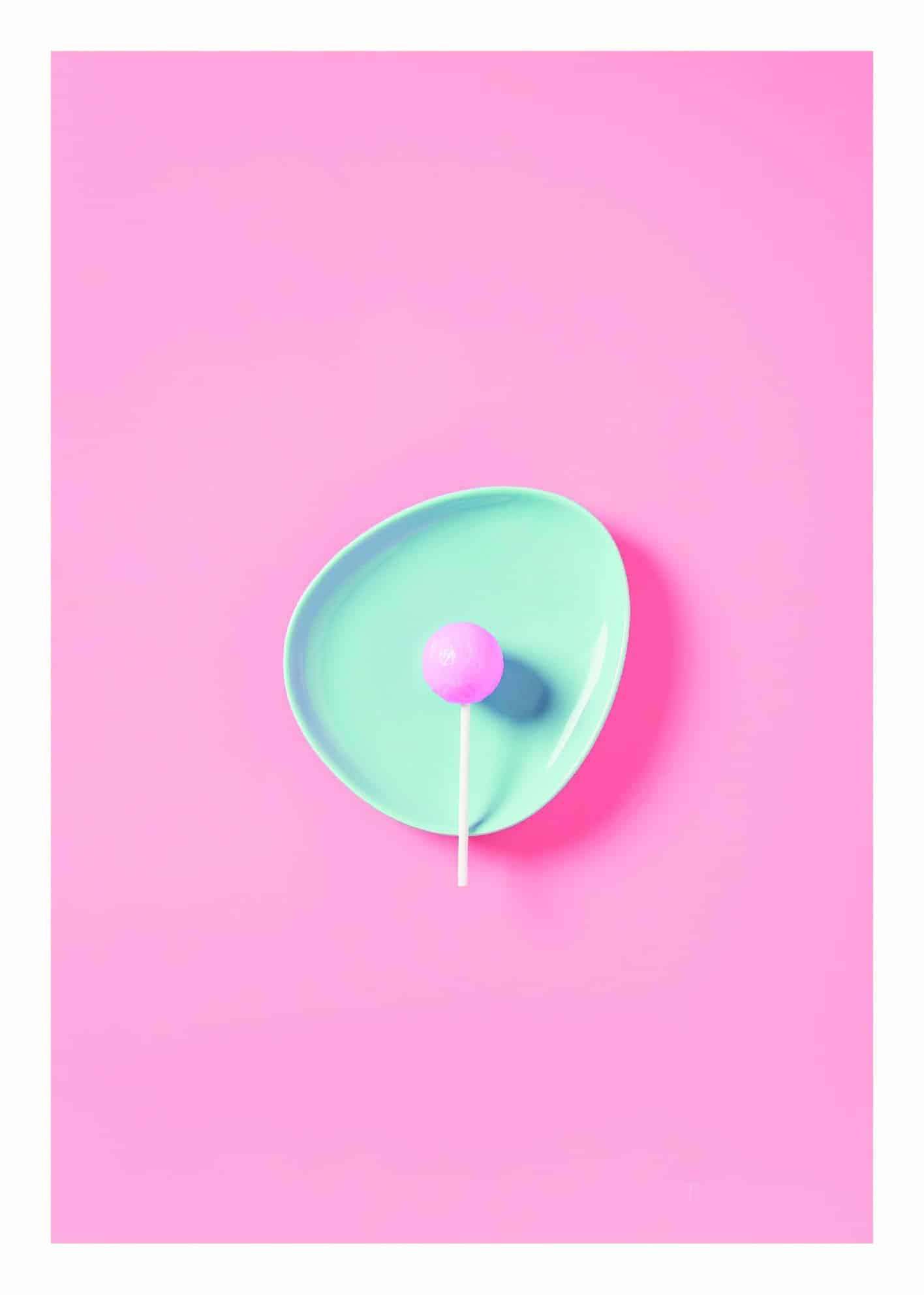 Rosa klubba på tallrik poster