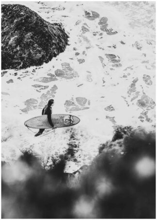 Surfare i vattnet svartvit poster