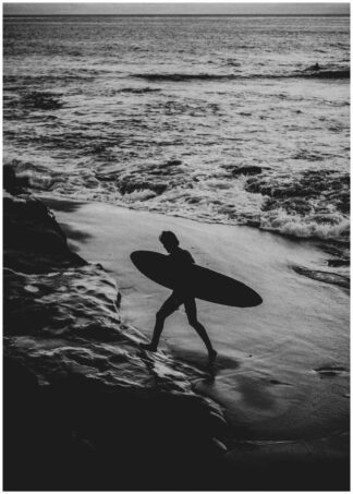 Surfare svartvit poster