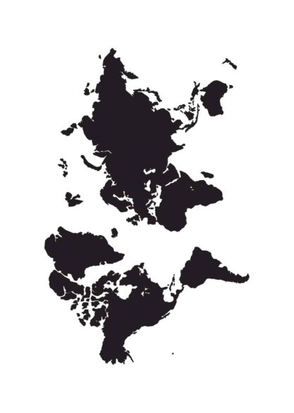 Världskarta siluett poster