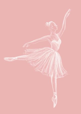 Ballerina kritmålning rosa poster