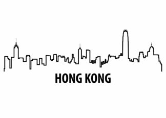 Hong Kong skyline poster