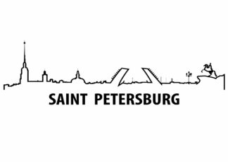 Saint Petersburg skyline poster
